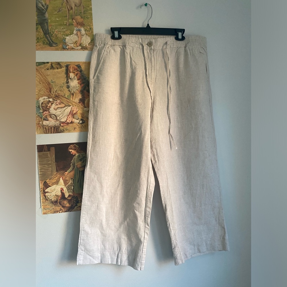 TALBOTS LINEN COTTON BLEND PANTS SIZE 16.